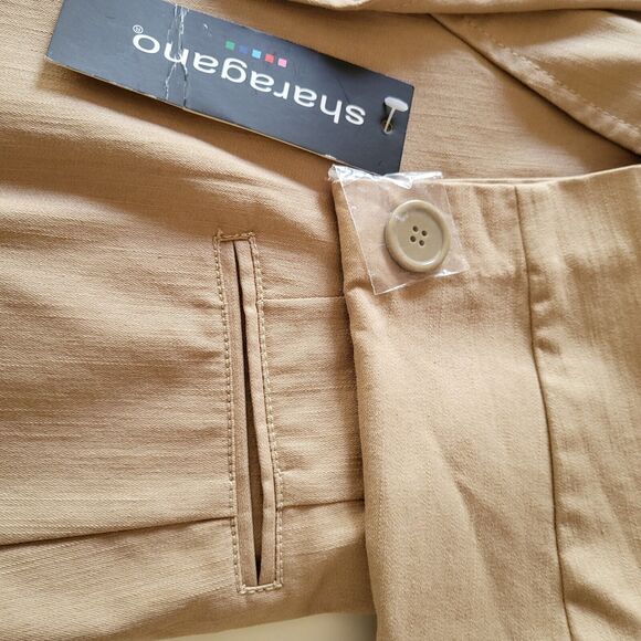 Womams 10 Sharagano Paris Blazer Shoulder Pads Tan Size 10 - Picture 5 of 7